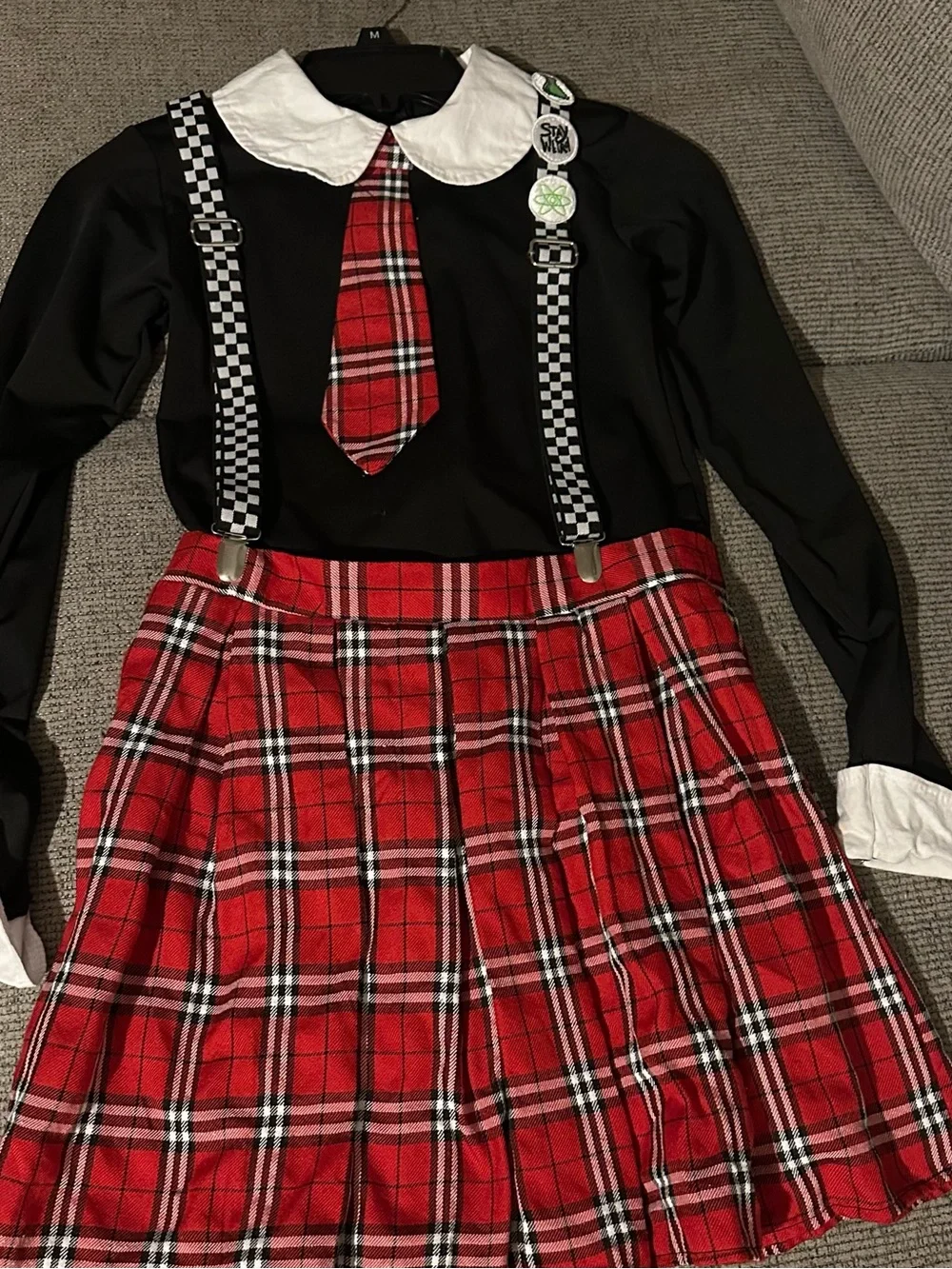 Spirit Red Plaid Schoolgirl Costume Lg in Girls